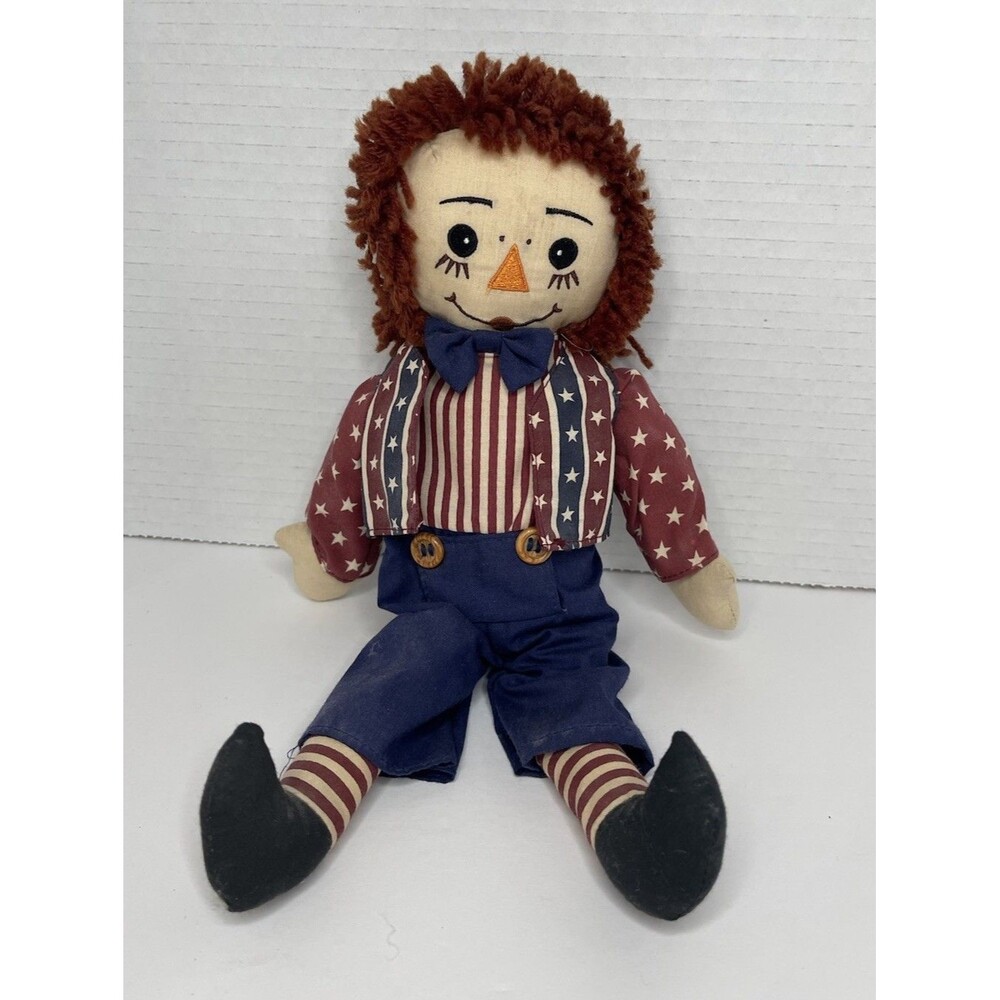 Vintage 1980's Raggedy Andy Ragdoll Stuffed Toy Classic Americana